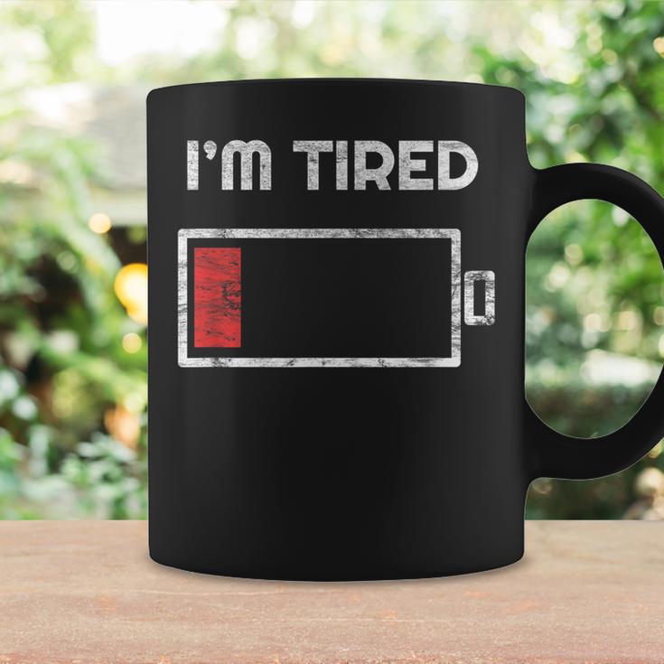 I'm Tired Low Battery 空の電話シンボル コーヒーマグ ギフトのアイデア