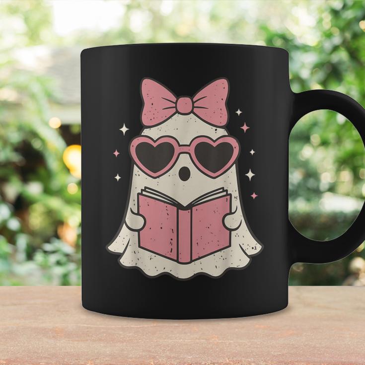 Ghost Reading Book Halloween Cat Lover Graphic Print Coffee Mug Gifts ideas