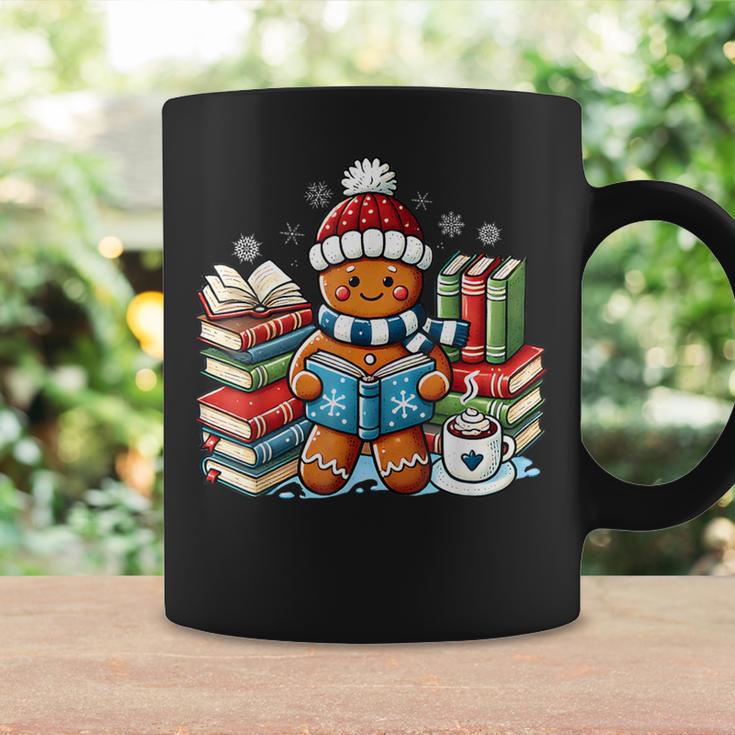 Gingerbread Reading Book Lovers Christmas Bookworm Librarian Graphic Print Coffee Mug Gifts ideas