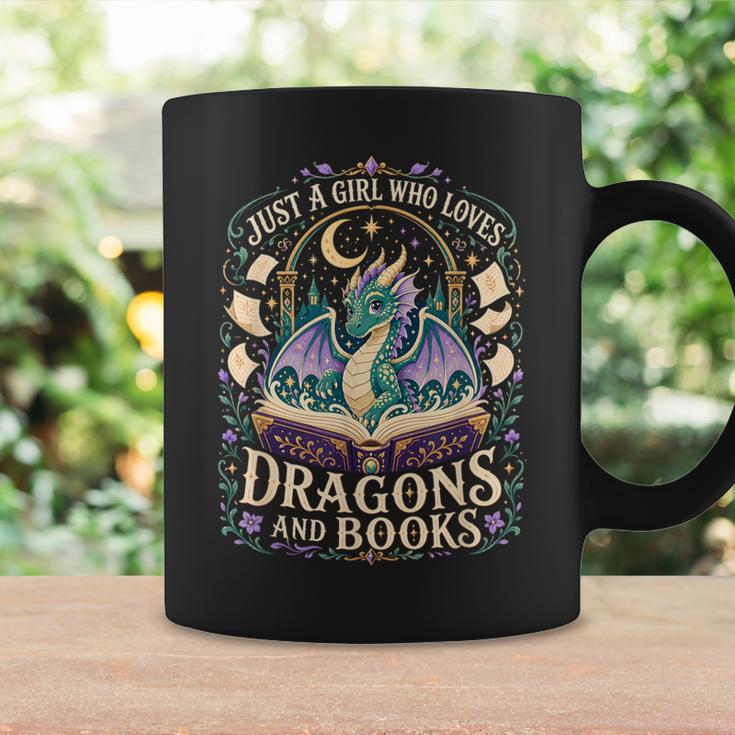 Girl Who Loves Dragons And Books Fantasy Book Reader Graphic Print Coffee Mug Gifts ideas