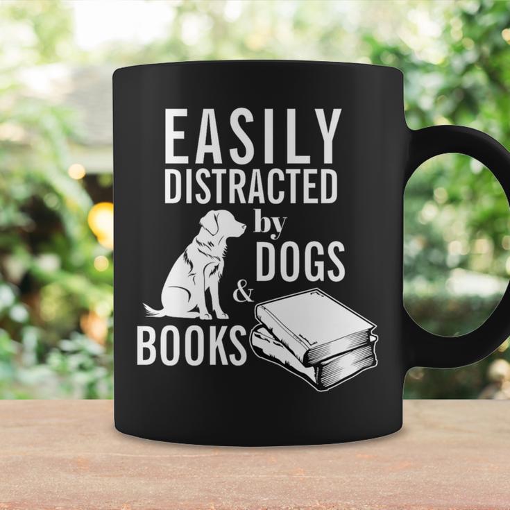 Golden Retriever Easily Distracted By Books And Dogs Premium Tri-Blend Graphic Print Coffee Mug Gifts ideas