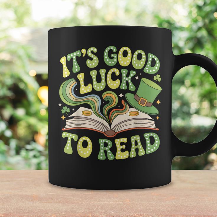Groovy It's Good Luck To Read St Patrick's Day Book Lucky Graphic Print Coffee Mug Gifts ideas