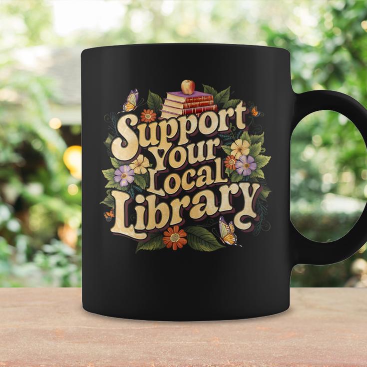 Groovy Support Your Local Library Book Reader Lover Bookworm Graphic Print Coffee Mug Gifts ideas Groovy Support Your Local Library Book Reader Lover Bookworm Graphic Print Coffee Mug Gifts ideas