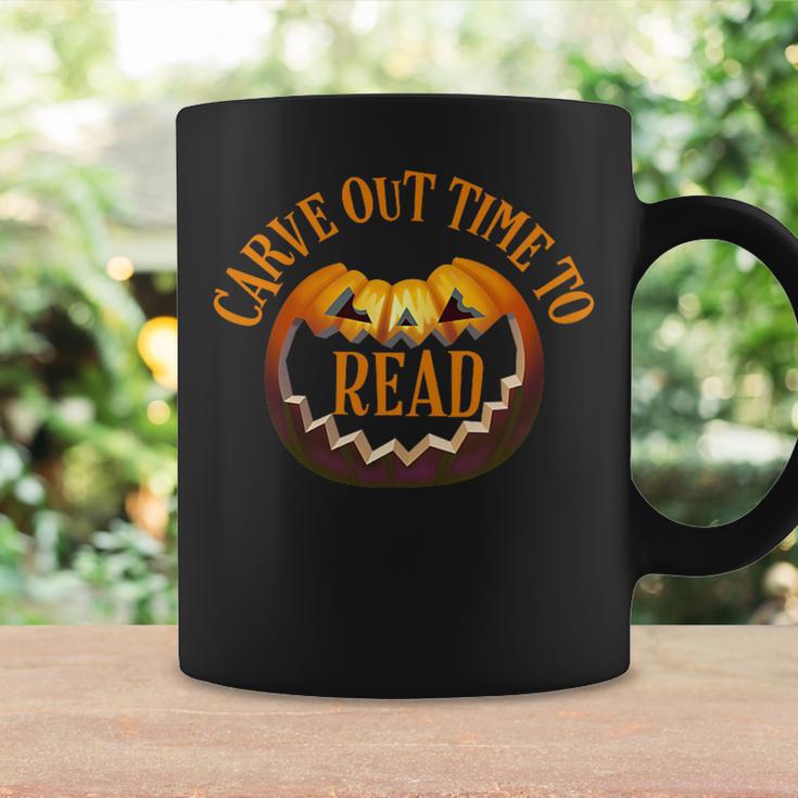 Halloween Carve Carving Read Library Pumpkin Book Graphic Print Coffee Mug Gifts ideas