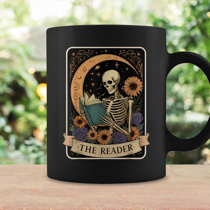 Halloween Tarot Card The Reader Skeleton Reading Books Graphic Print Coffee Mug Gifts ideas