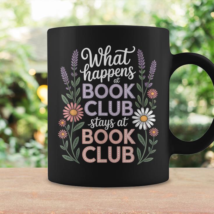 What Happens At Book Club Stays At Book Club Floral Graphic Print Coffee Mug Gifts ideas
