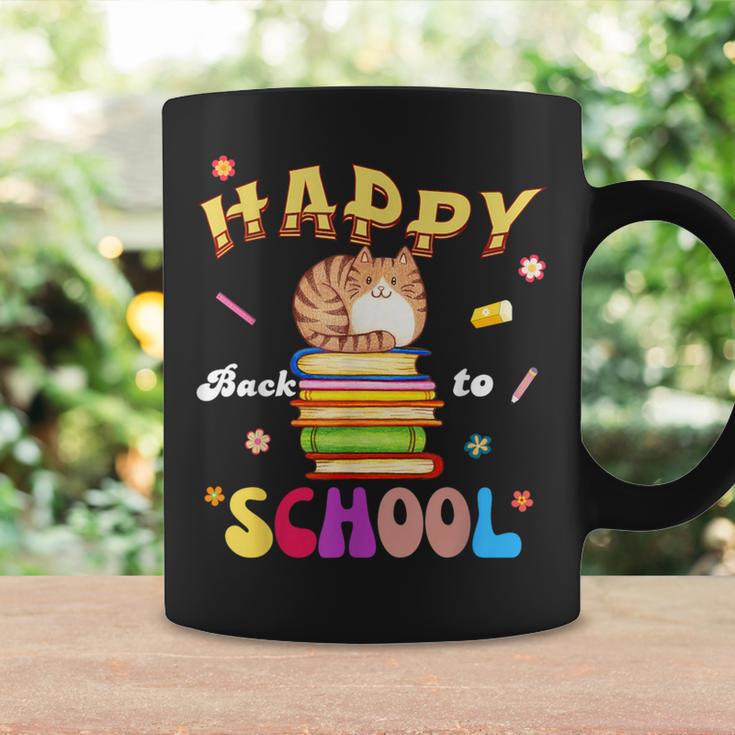 Happy Back To School Cat Books The Start Of The School Year Graphic Print Coffee Mug Gifts ideas