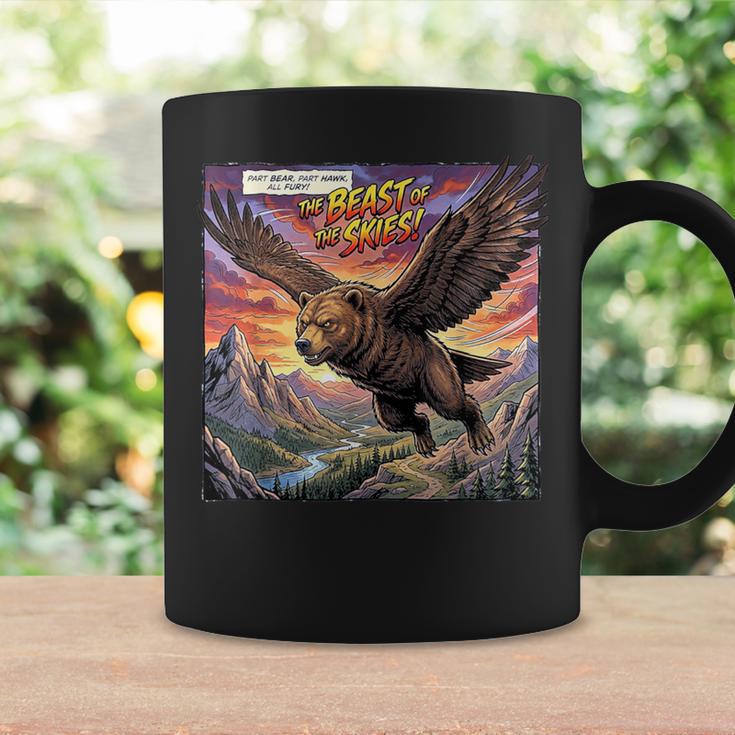 Hawk Bear Hybrid Comic Book Style Graphic Print Coffee Mug Gifts ideas