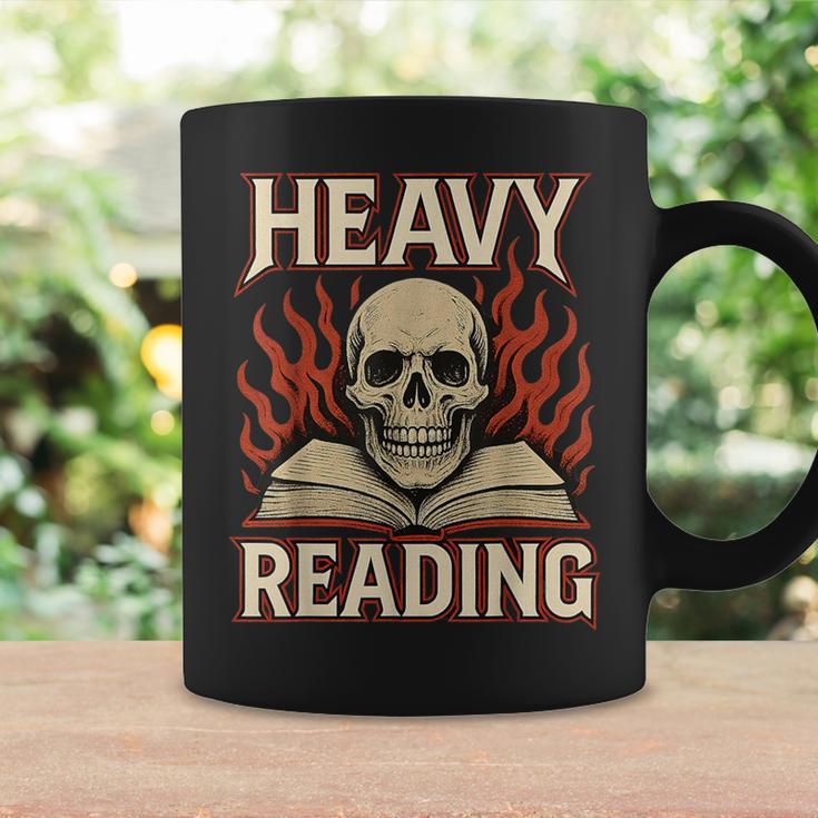 Heavy Reading Book Lover Skeleton Ironic Graphic Graphic Print Coffee Mug Gifts ideas