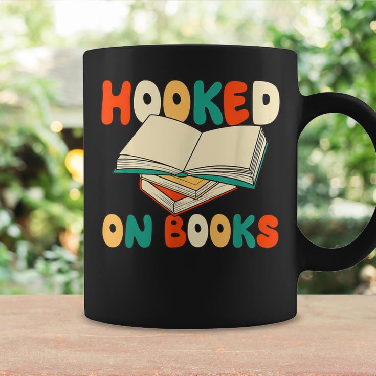 Hooked On Books Retro Reader Graphic Print Coffee Mug Gifts ideas