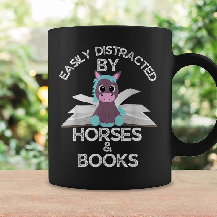 Horse Lovers Easily Distracted By Horses And Books Graphic Print Coffee Mug Gifts ideas