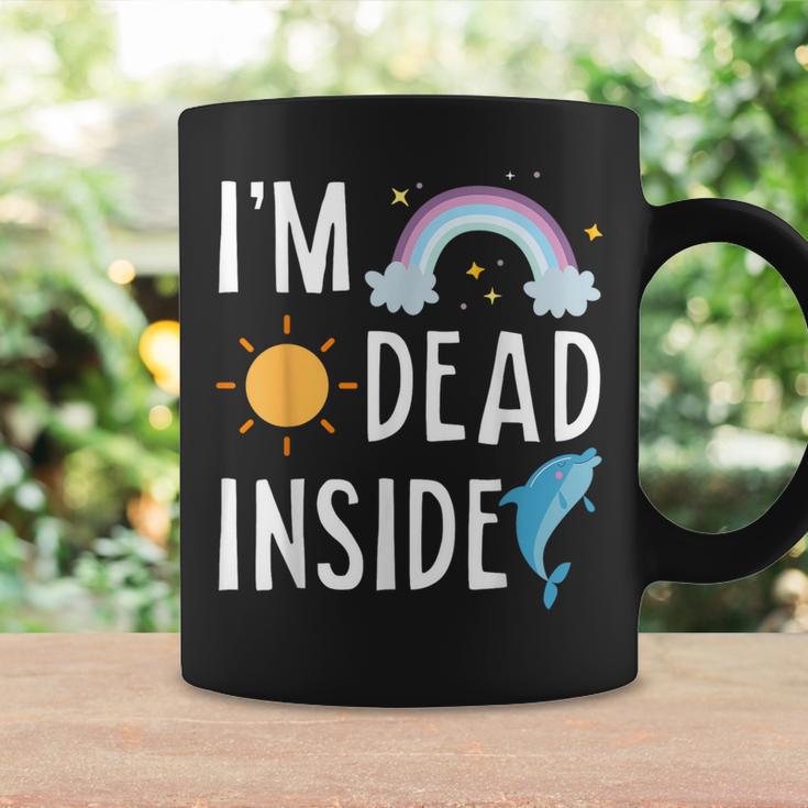I'm Dead Inside Happy Rainbowunshine Dolphin ファニーtシャツ コーヒーマグ ギフトのアイデア