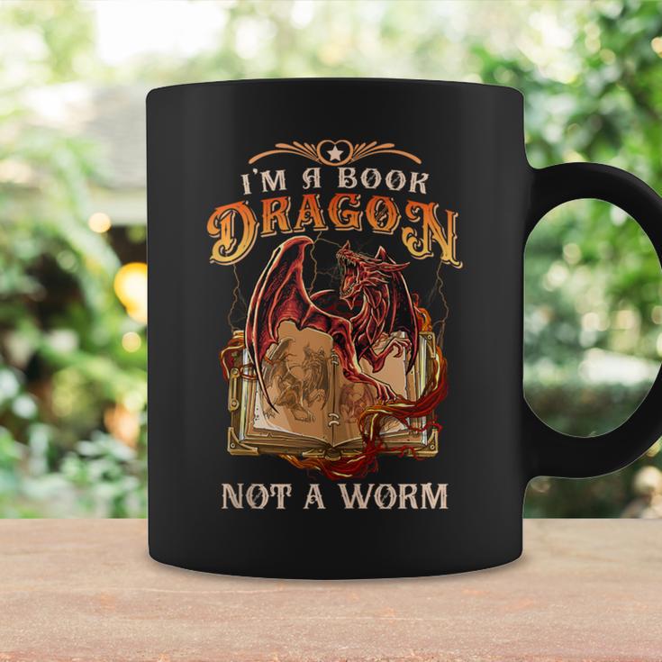 I'm a Book Dragon Not a Worm Dragon Reading a Books Graphic Print Coffee Mug Gifts ideas