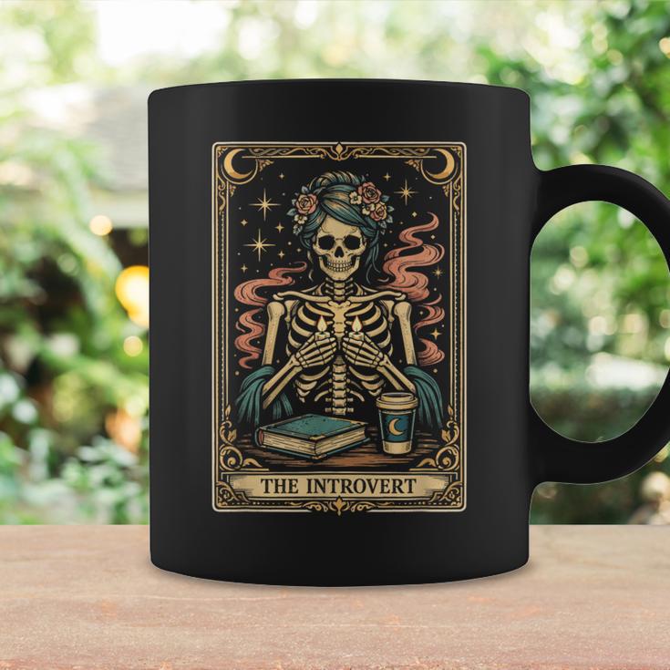 The Introvert Skeleton Tarot Card Coffee Book Lover Graphic Print Coffee Mug Gifts ideas