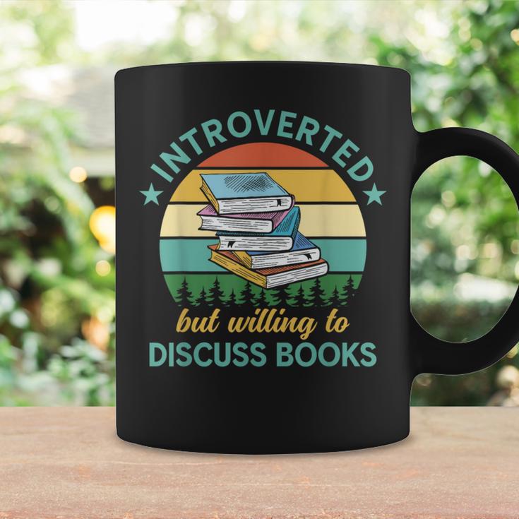 Introverted But Willing To Discuss Books Read a Book Graphic Print Coffee Mug Gifts ideas