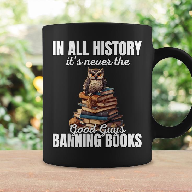 Its Never The Good Guys Banning Books Banned Lover Owl Graphic Print Coffee Mug Gifts ideas