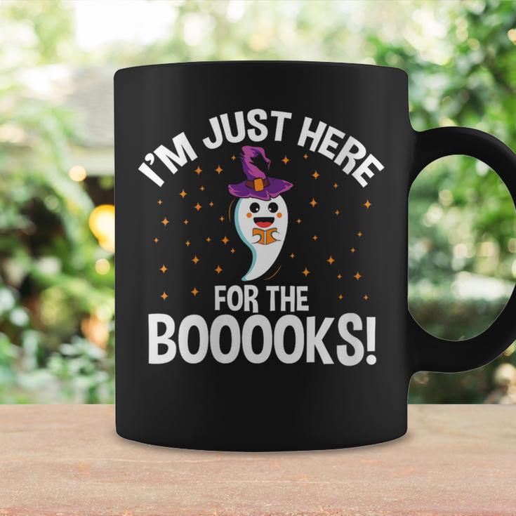 Just Here For The Boooks Ghost Teacher Halloween Book Lover Graphic Print Coffee Mug Gifts ideas