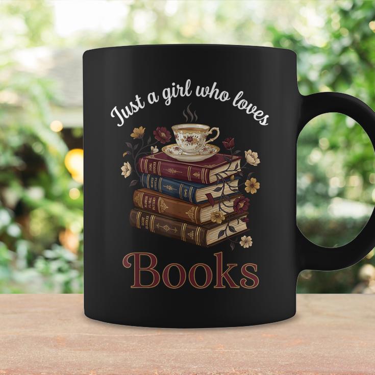 Just a Girl Who Loves Books Aesthetic Bookworm Library Art Graphic Print Coffee Mug Gifts ideas
