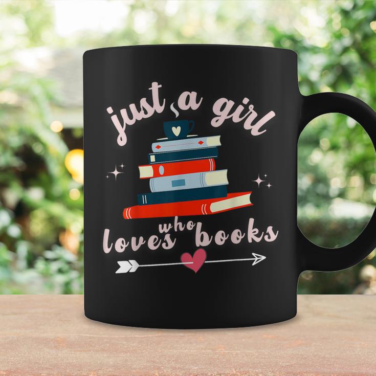 Just A Girl Who Loves Books For Book Worm Lover Graphic Print Coffee Mug Gifts ideas