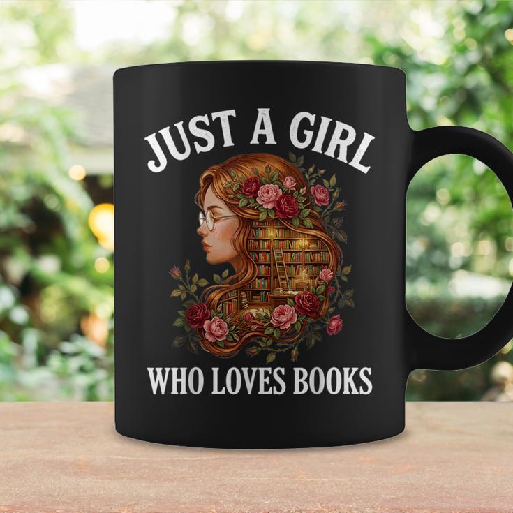 Just A Girl Who Loves Books For Bookworm Book Lover Graphic Print Coffee Mug Gifts ideas