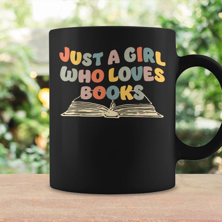 Just A Girl Who Loves Books Bookworm Librarian Retro Cute Graphic Print Coffee Mug Gifts ideas Just A Girl Who Loves Books Bookworm Librarian Retro Cute Graphic Print Coffee Mug Gifts ideas