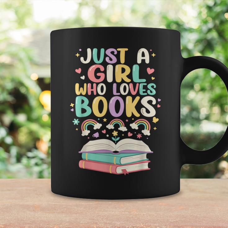 Just A Girl Who Loves Books Reading Bookworm & Read Book Graphic Print Coffee Mug Gifts ideas