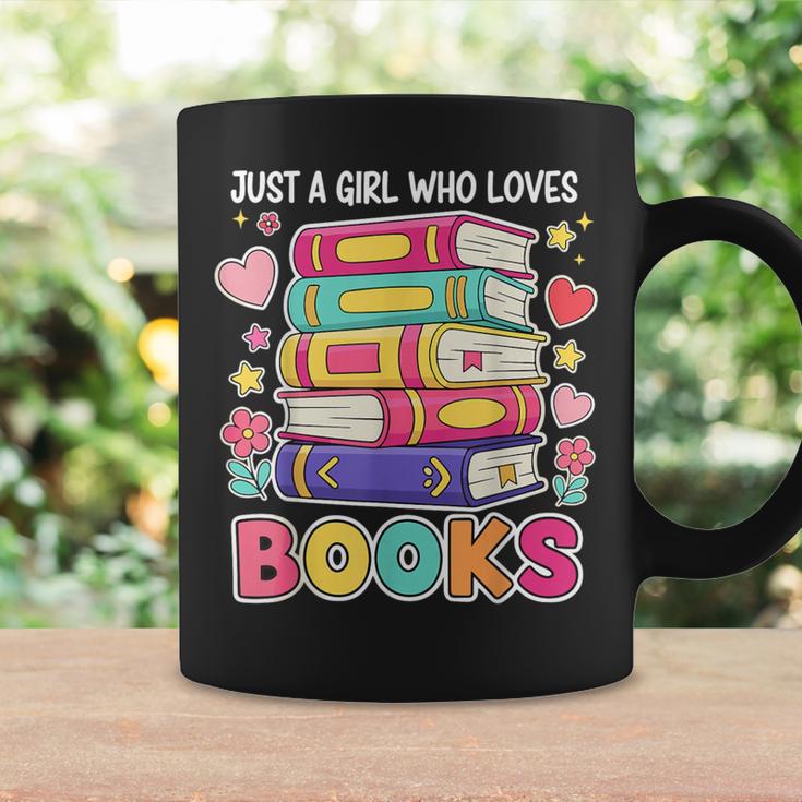 Just A Girl Who Loves Books Reading Library Graphic Print Coffee Mug Gifts ideas