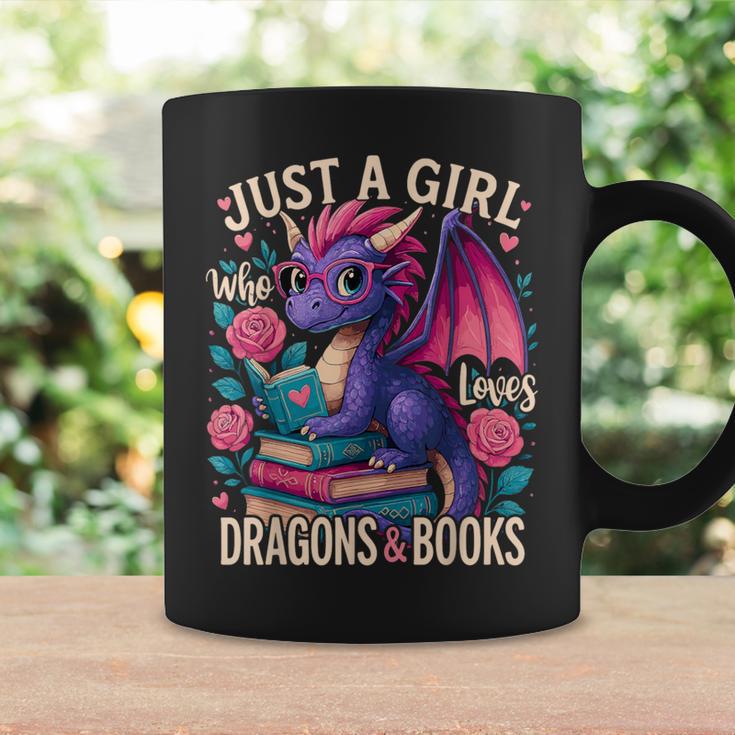 Just a Girl Who Loves Dragons And Books Dragon Graphic Print Coffee Mug Gifts ideas