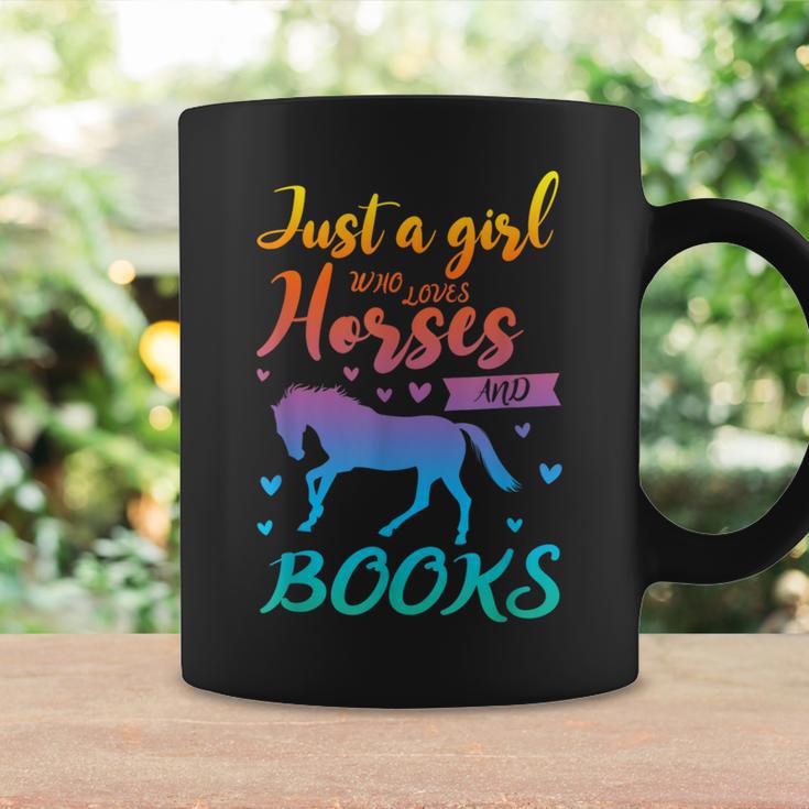 Just a Girl Who Loves Horses And Books Book Lover Graphic Print Coffee Mug Gifts ideas