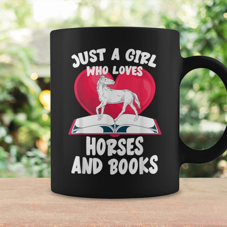 Just A Girl Who Loves Horses And Books Heart Reading Graphic Print Coffee Mug Gifts ideas