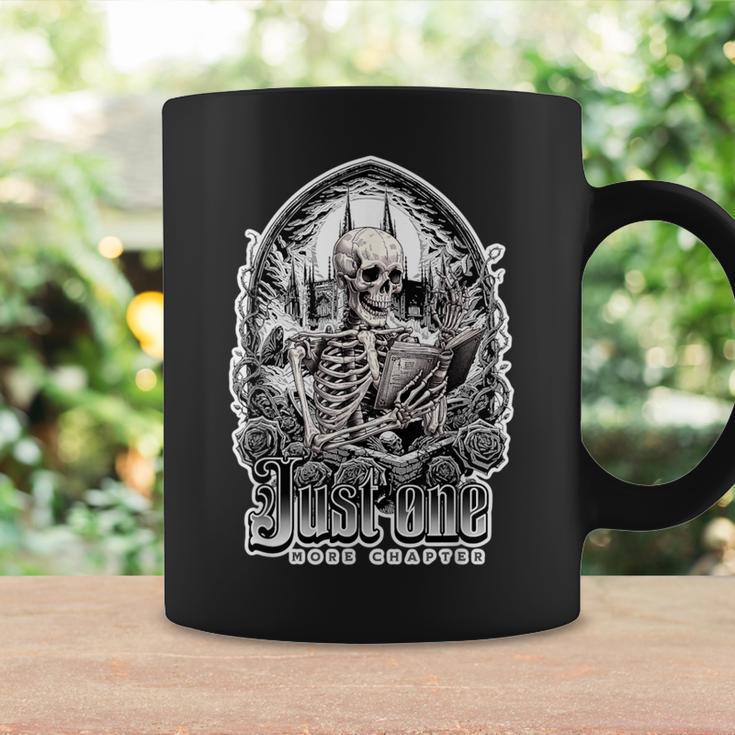 Just One More Chapter Gothic Skeleton Reading Occult Book Graphic Print Coffee Mug Gifts ideas