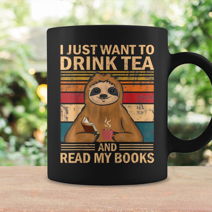 I Just Want To Drink Tea And Read My Books Sloth Graphic Print Coffee Mug Gifts ideas