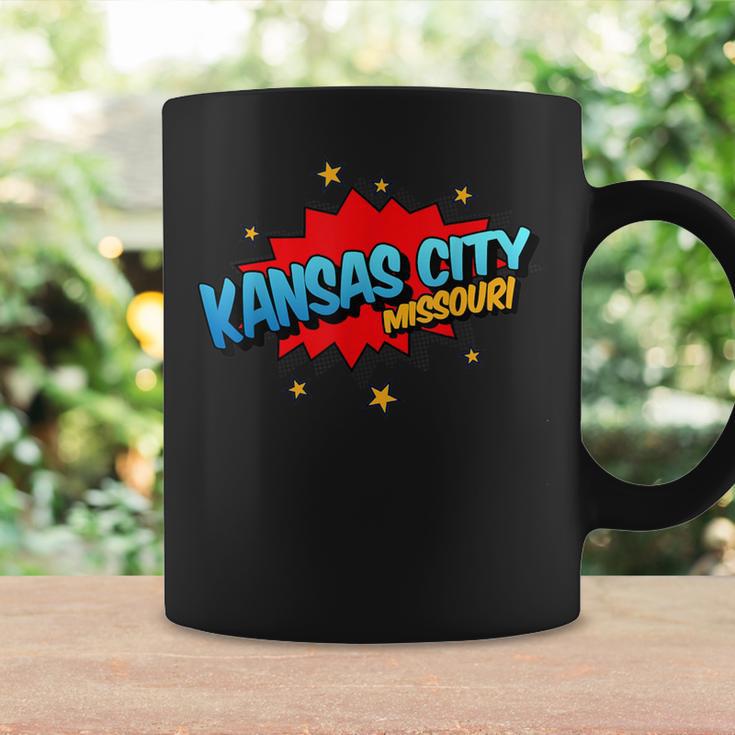 Kansas City Missouri MO Pop Art Comic Book Inspired Graphic Print Coffee Mug Gifts ideas