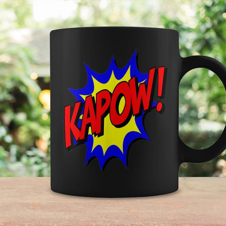 KAPOW Action Super Hero Retro Comic Book Bubble Superhero Graphic Print Coffee Mug Gifts ideas