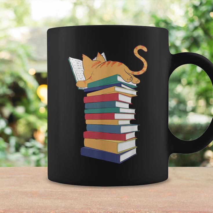 Kawaii Cat Lover Reading Books Librarian Humor Tee Graphic Print Coffee Mug Gifts ideas
