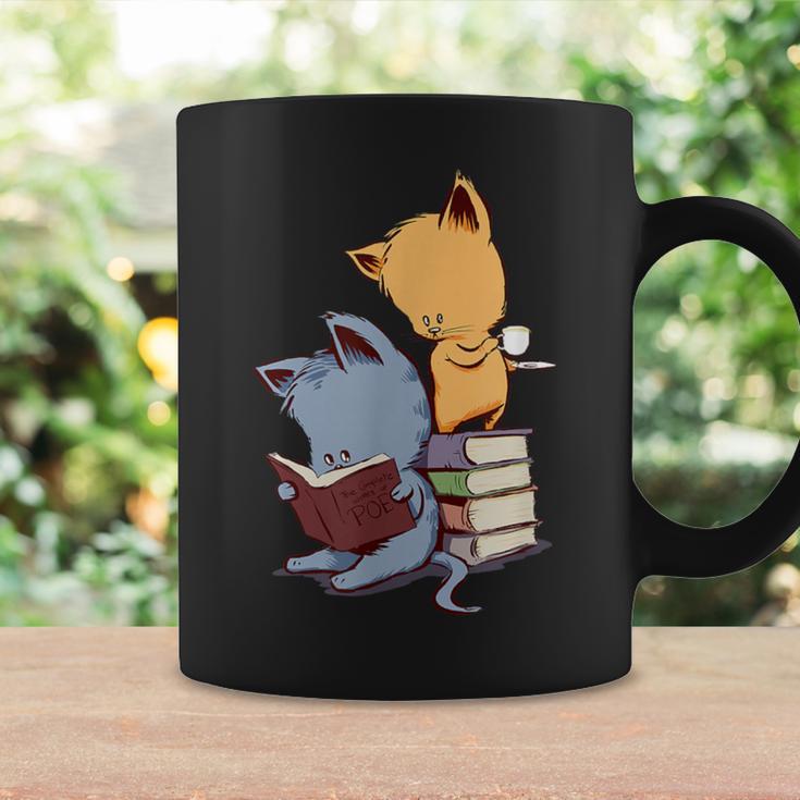 Kawaii Kittens Cats Tea And Books Cartoon Cat For Men Women Girls Kids Graphic Print Coffee Mug Gifts ideas