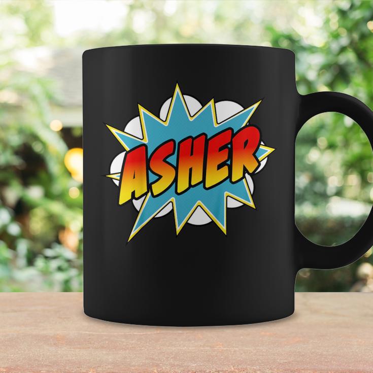 Kids Boys Asher Comic Book Superhero Name Graphic Print Coffee Mug Gifts ideas