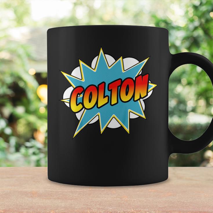 Kids Boys Colton Comic Book Superhero Name Graphic Print Coffee Mug Gifts ideas