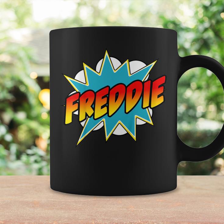 Kids Boys Freddie Name Comic Book Superhero Graphic Print Coffee Mug Gifts ideas