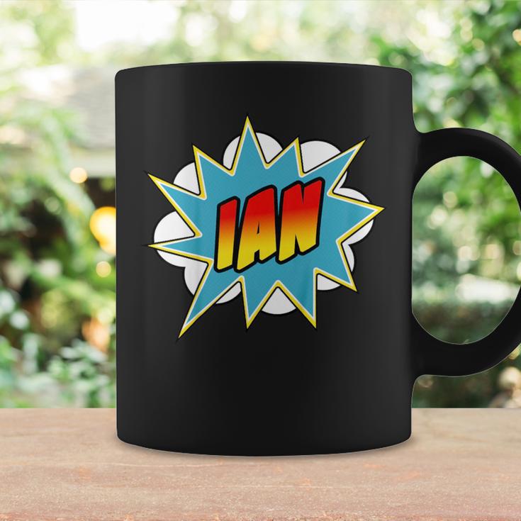 Kids Boys Ian Comic Book Superhero Name Graphic Print Coffee Mug Gifts ideas