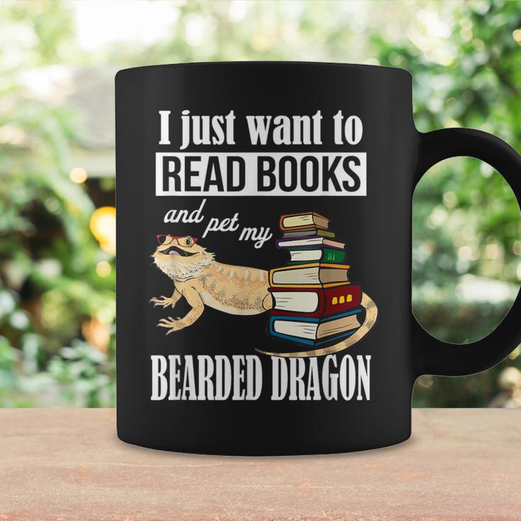 Kids Tiny Dinosaur Read Books & Pet My Bearded Dragon Lover Graphic Print Coffee Mug Gifts ideas
