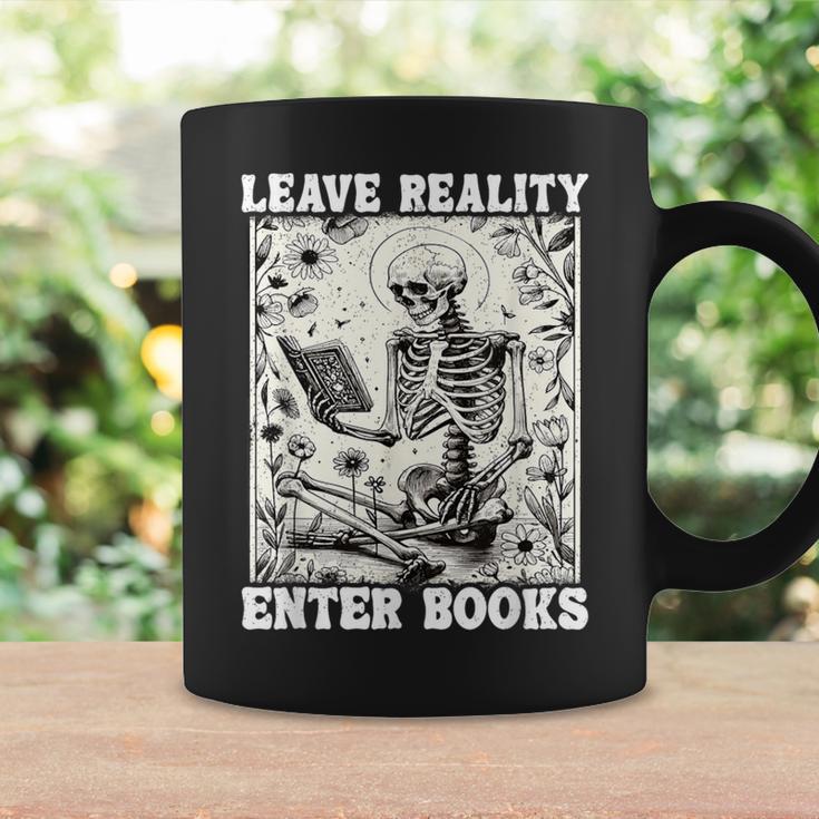 Leave Reality Enter Books Skeleton Reading Book Graphic Print Coffee Mug Gifts ideas Leave Reality Enter Books Skeleton Reading Book Graphic Print Coffee Mug Gifts ideas