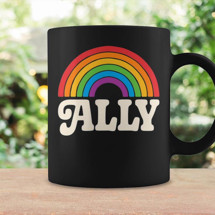 Lgbtq Ally Pocket Retrointage Gay Pride Lgbt Rainbow Flag コーヒーマグ ギフトのアイデア