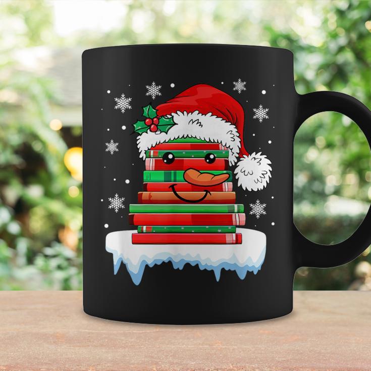 Librarian Book Santa Hat Reader Snow Pajamas Christmas Graphic Print Coffee Mug Gifts ideas