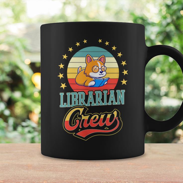Librarian Crew Cute Library Dog Book Reading Men Women Graphic Print Coffee Mug Gifts ideas