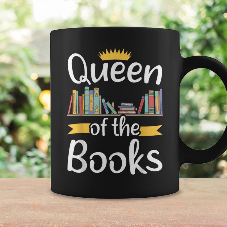Librarian Queen Of The Books Book Reading Library Graphic Print Coffee Mug Gifts ideas