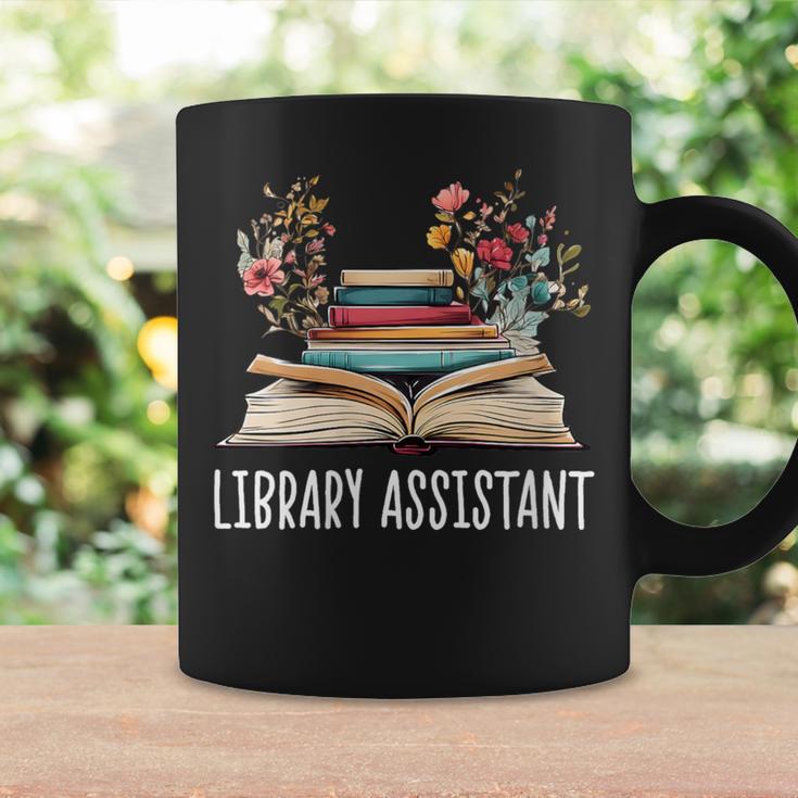 Library Assistant Messy Bun Library Book Reader Graphic Print Coffee Mug Gifts ideas