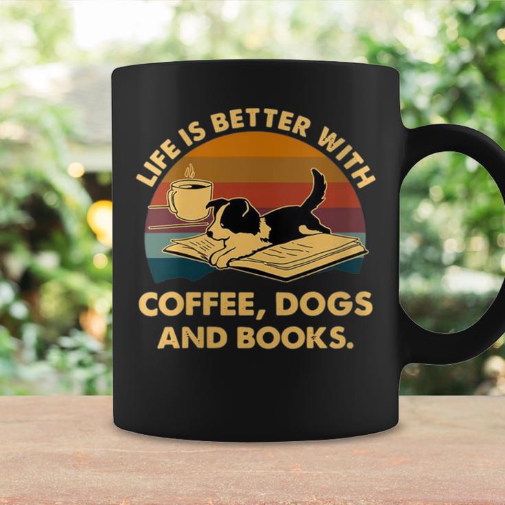 Life Is Better With Coffee Dogs And Books Graphic Print Coffee Mug Gifts ideas