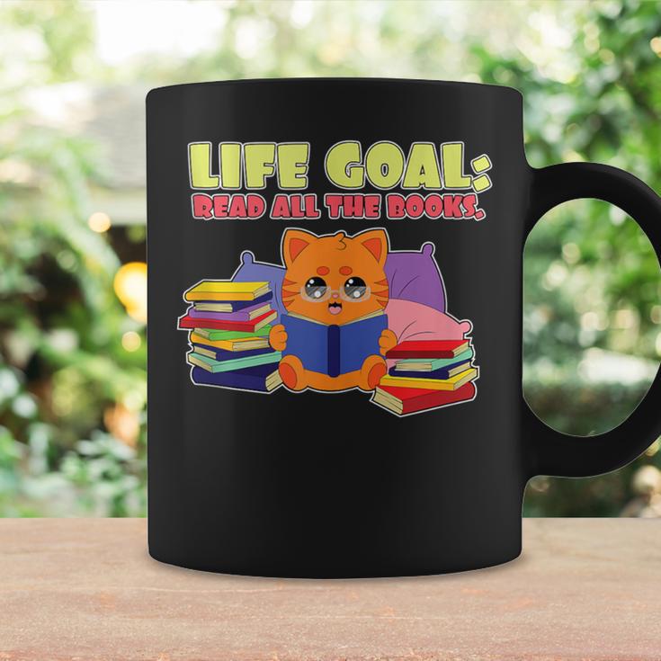 Life Goals Read All The Books I Book Worm I Book Lover Graphic Print Coffee Mug Gifts ideas