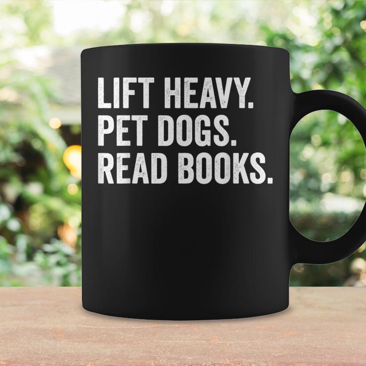 Lift Heavy Pet Dogs Read Books Gym Workout Weight Lifter Graphic Print Coffee Mug Gifts ideas